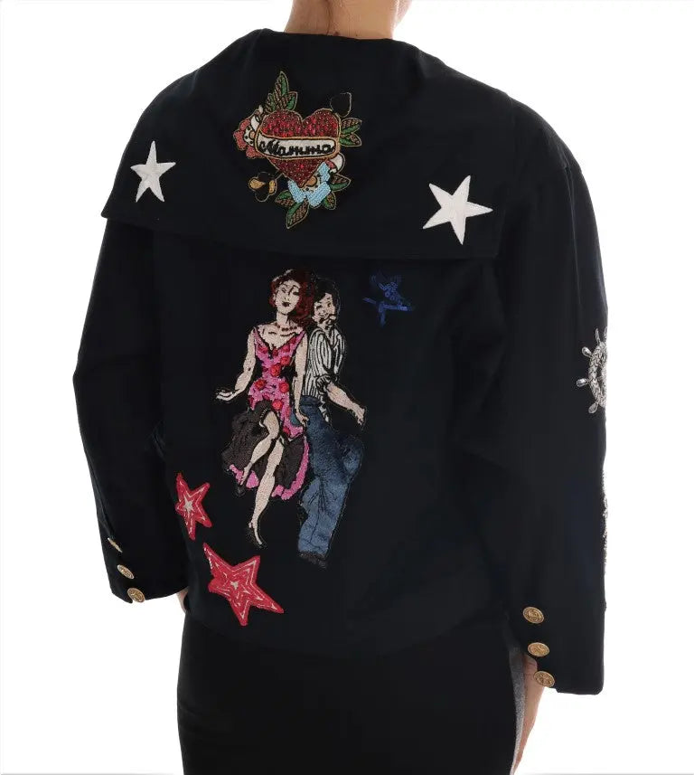 Dolce & Gabbana Blue Crystal MAMMA Sicily Jacket - Zeiniez