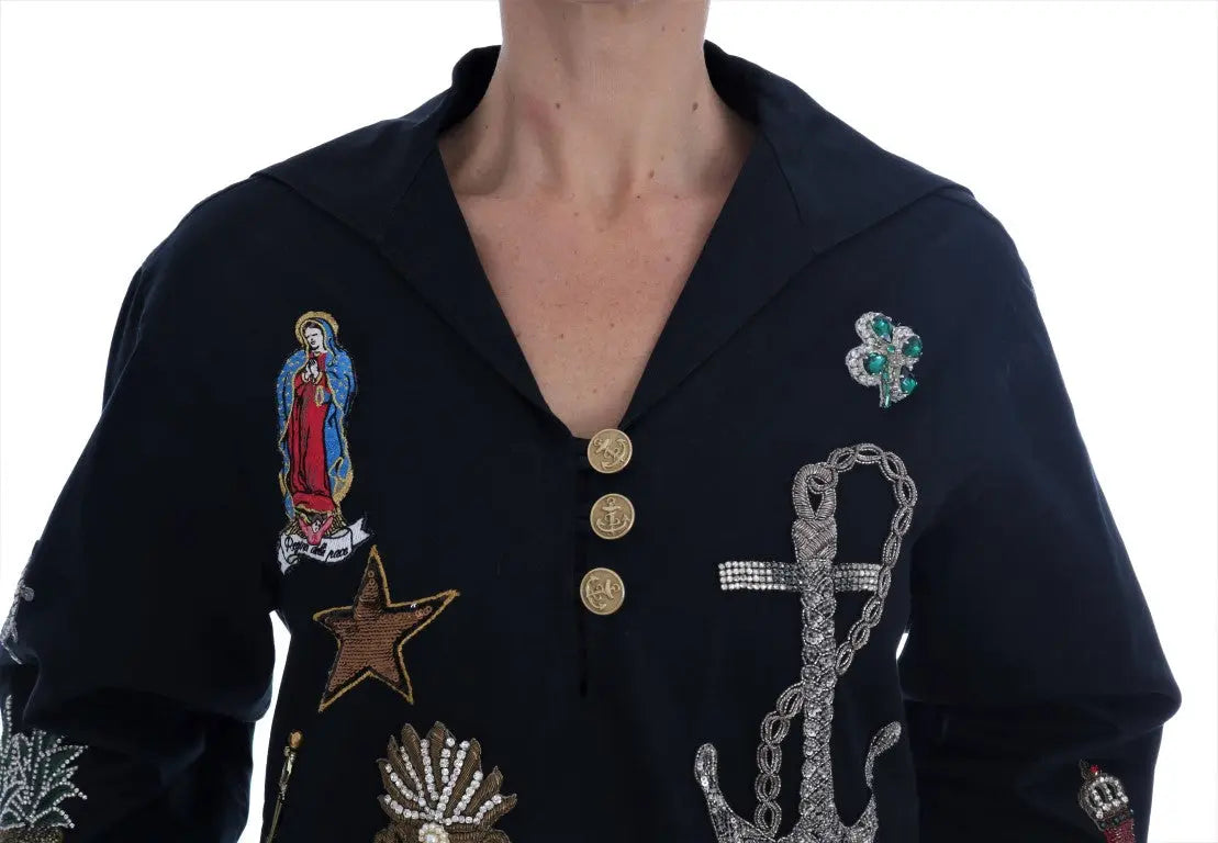 Dolce & Gabbana Blue Crystal MAMMA Sicily Jacket - Zeiniez