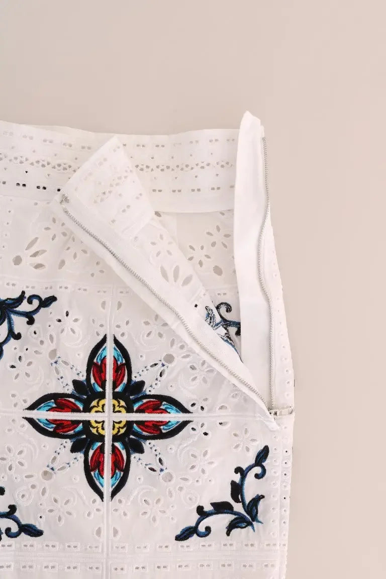 Dolce & Gabbana Mulicolor Majolica Cutout Capri Pants - Zeiniez