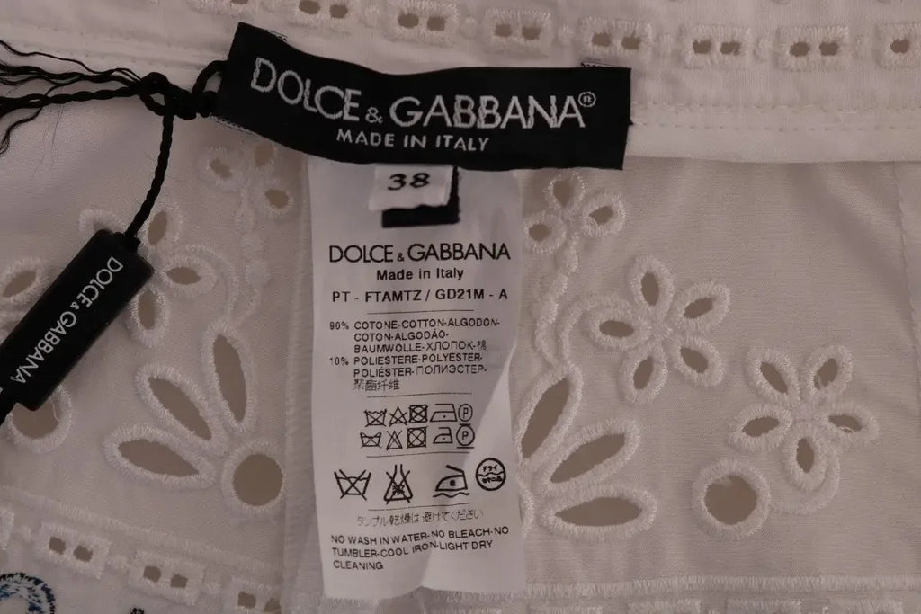 Dolce & Gabbana Mulicolor Majolica Cutout Capri Pants - Zeiniez