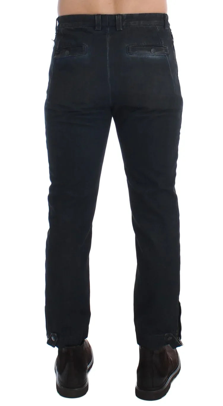 Costume National Blue Cotton Slim Pants Denim Jeans - Zeiniez