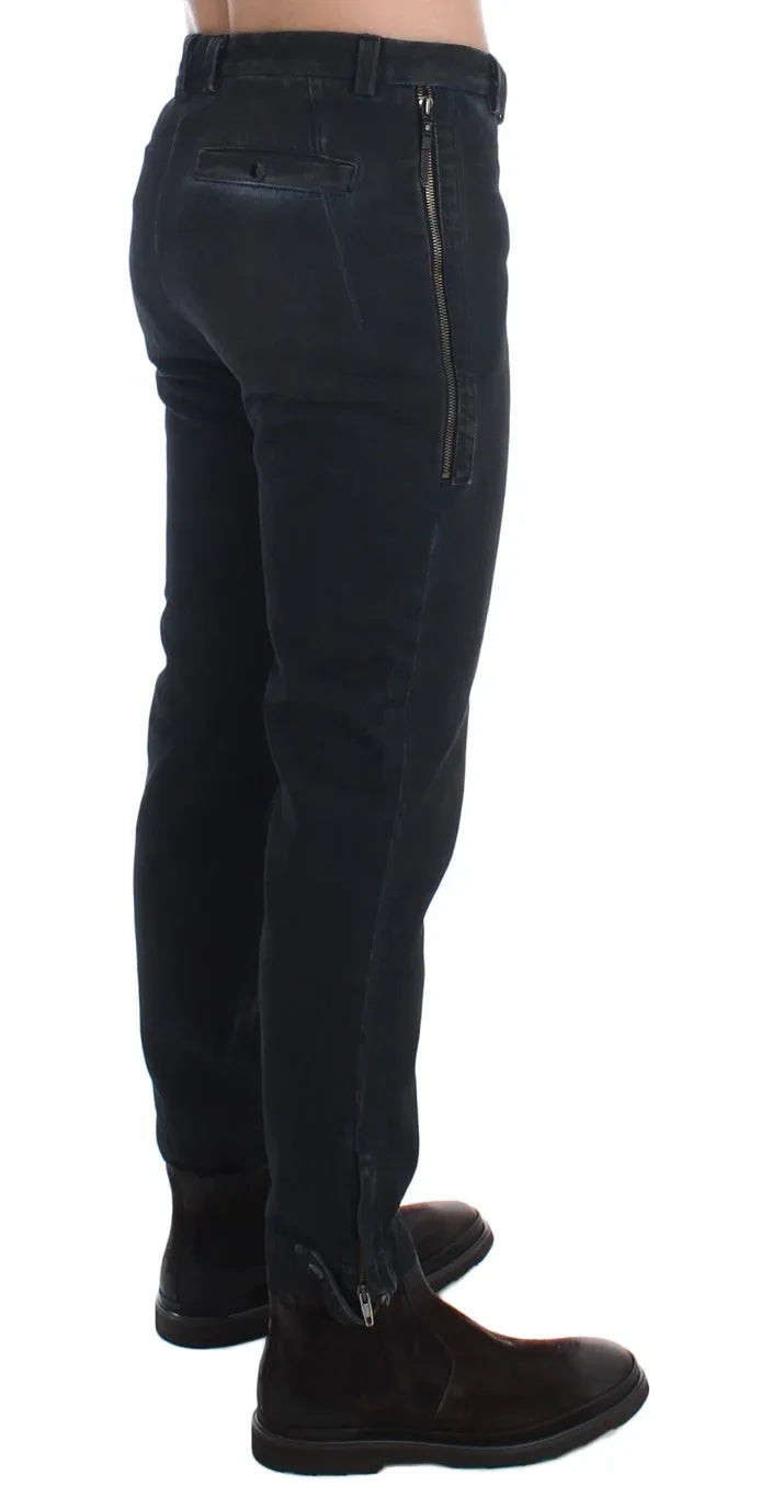 Costume National Blue Cotton Slim Pants Denim Jeans - Zeiniez