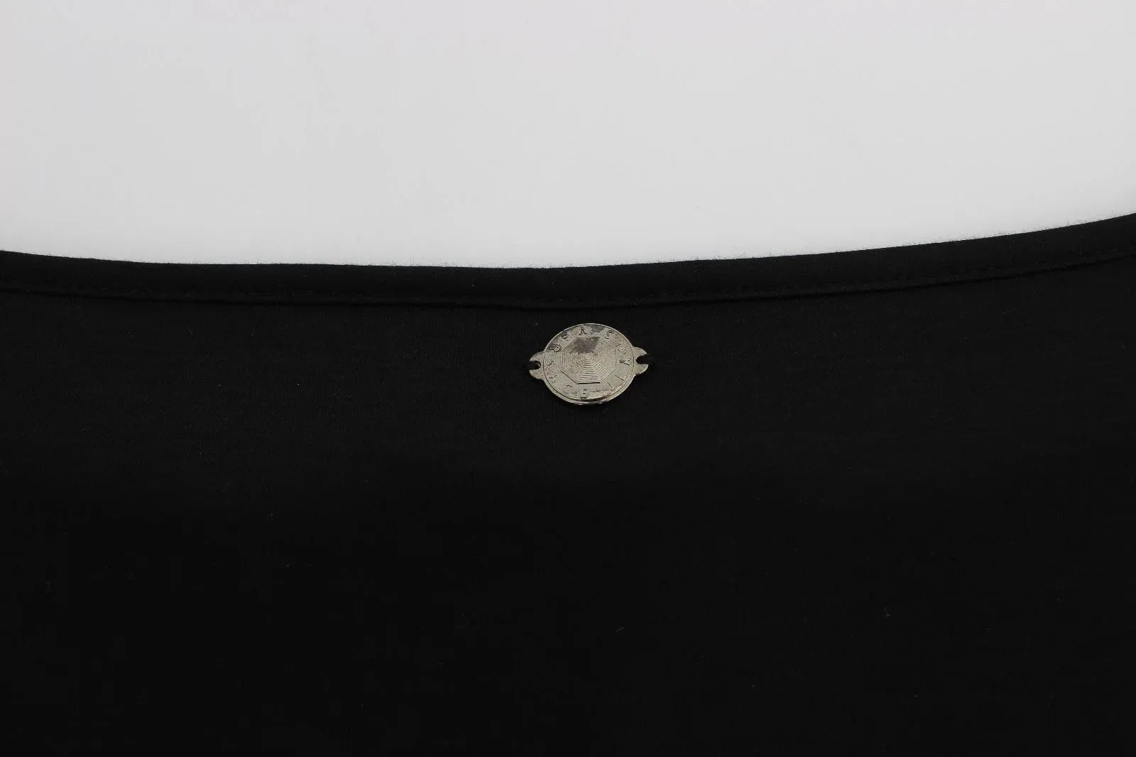 Versace Jeans Black Modal Silk Shift Knee Dress - Zeiniez