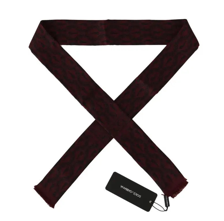 Dolce & Gabbana Bordeaux Silk Crown Chili Scarf - Zeiniez