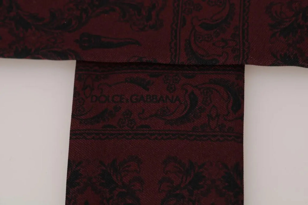 Dolce & Gabbana Bordeaux Silk Crown Chili Scarf - Zeiniez