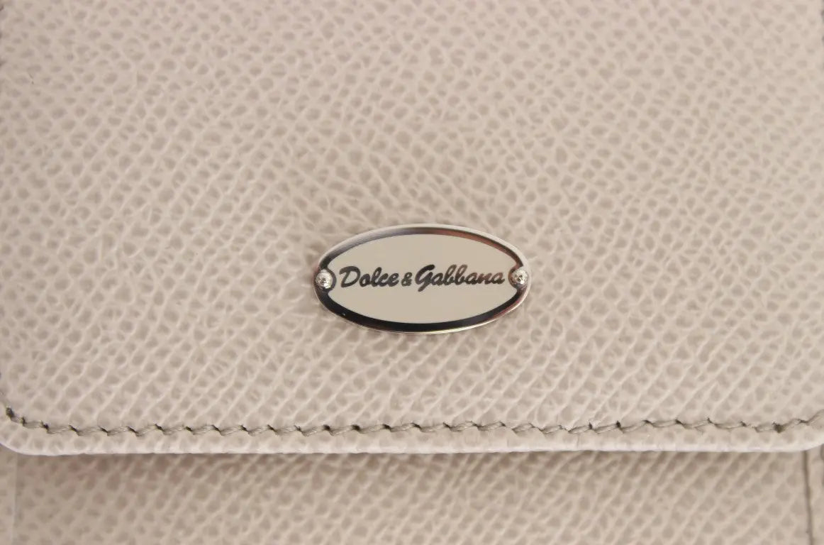 Dolce & Gabbana White Dauphine Leather Case Wallet - Zeiniez