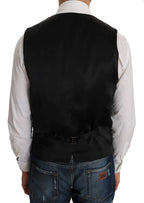 Dolce & Gabbana Gray Wool Patterned Slim Vest - Zeiniez