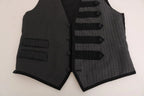 Dolce & Gabbana Gray Wool Patterned Slim Vest - Zeiniez