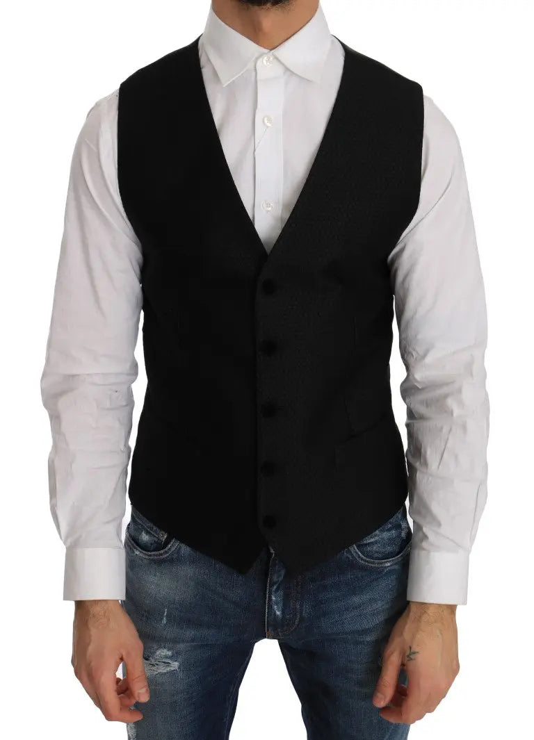 Dolce & Gabbana Black Polka Dot Pattern Vest - Zeiniez