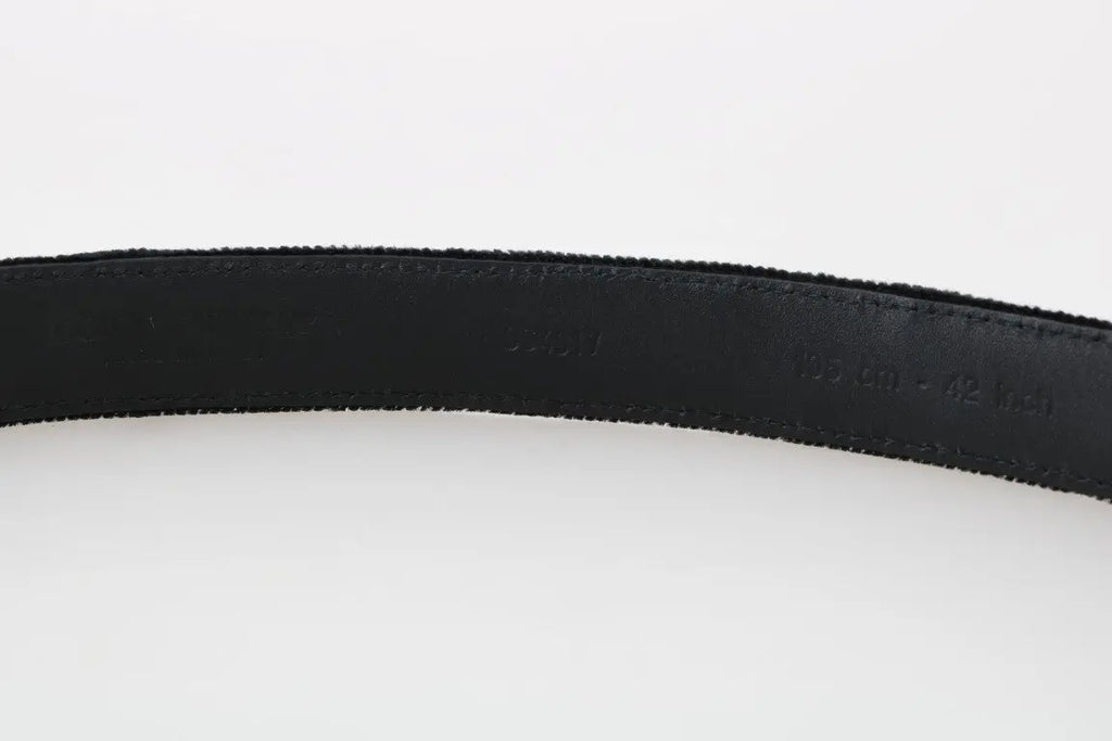 Dolce & Gabbana Black Cotton Royal Bee Embroidery Belt - Zeiniez