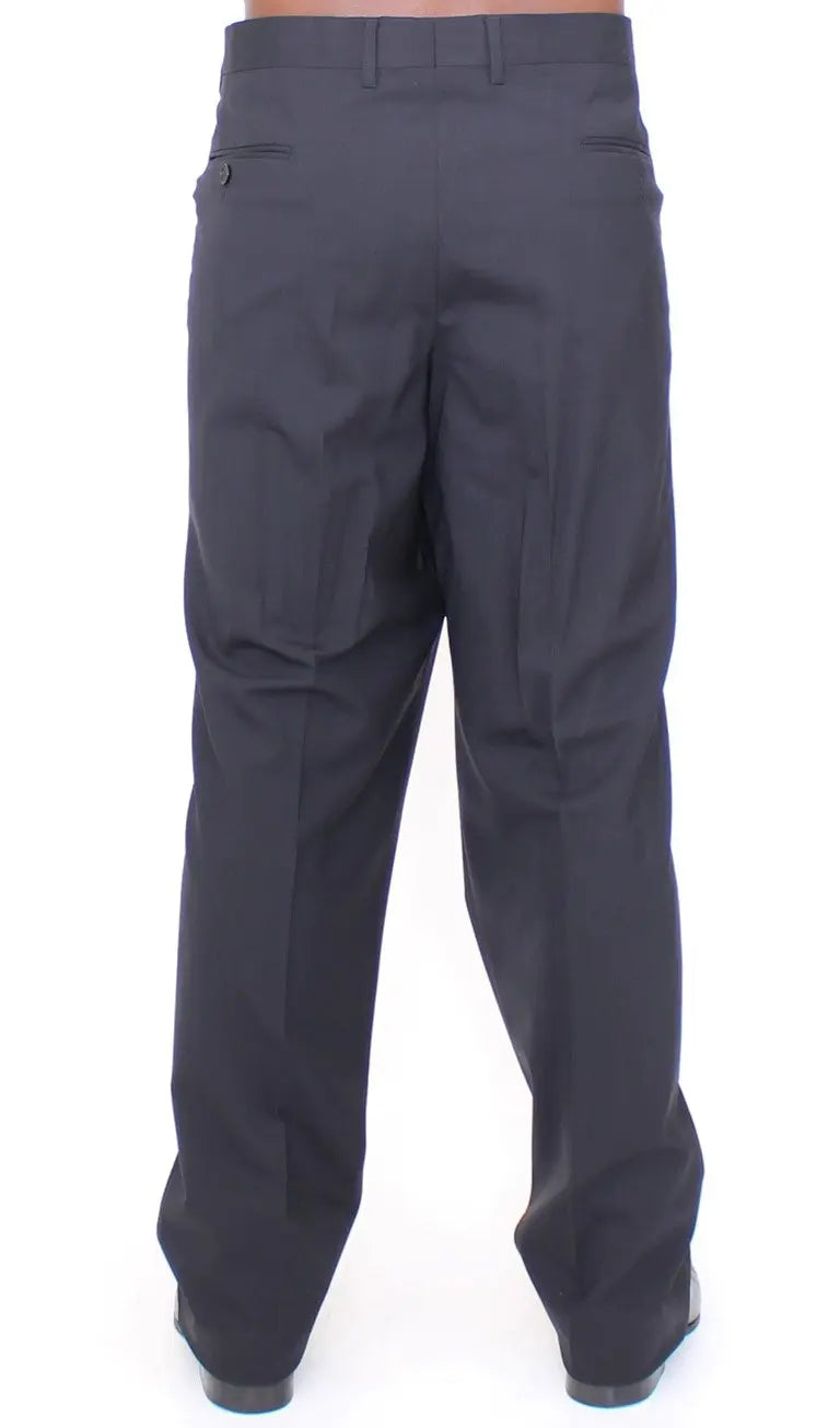 Dolce & Gabbana Black Wool Stretch Pleated Pants Dolce & Gabbana