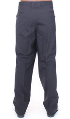 Dolce & Gabbana Black Wool Stretch Pleated Pants Dolce & Gabbana