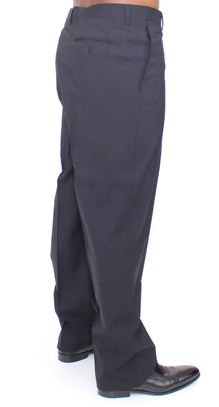 Dolce & Gabbana Black Wool Stretch Pleated Pants Dolce & Gabbana