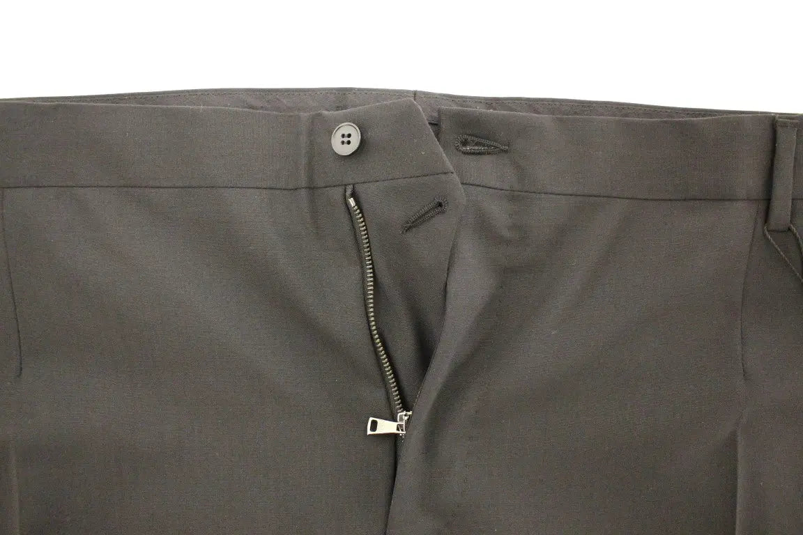 Dolce & Gabbana Black Wool Stretch Pleated Pants Dolce & Gabbana