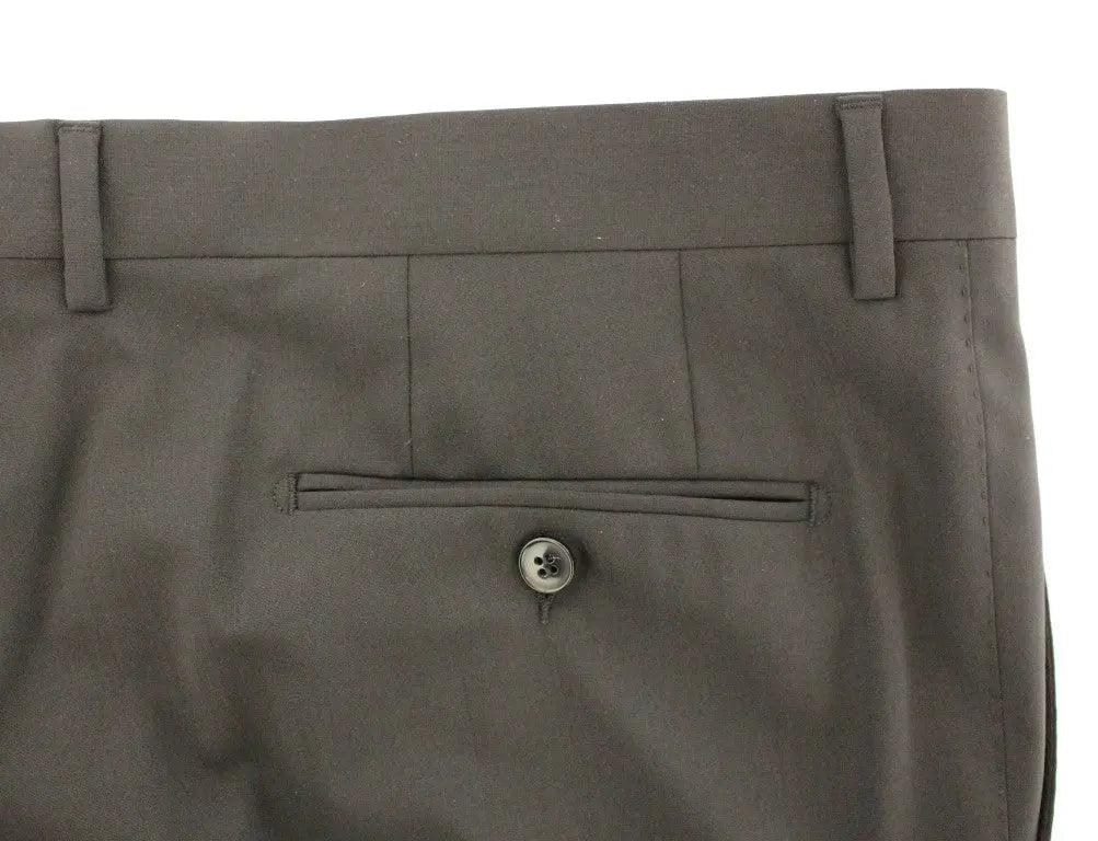 Dolce & Gabbana Black Wool Stretch Pleated Pants Dolce & Gabbana