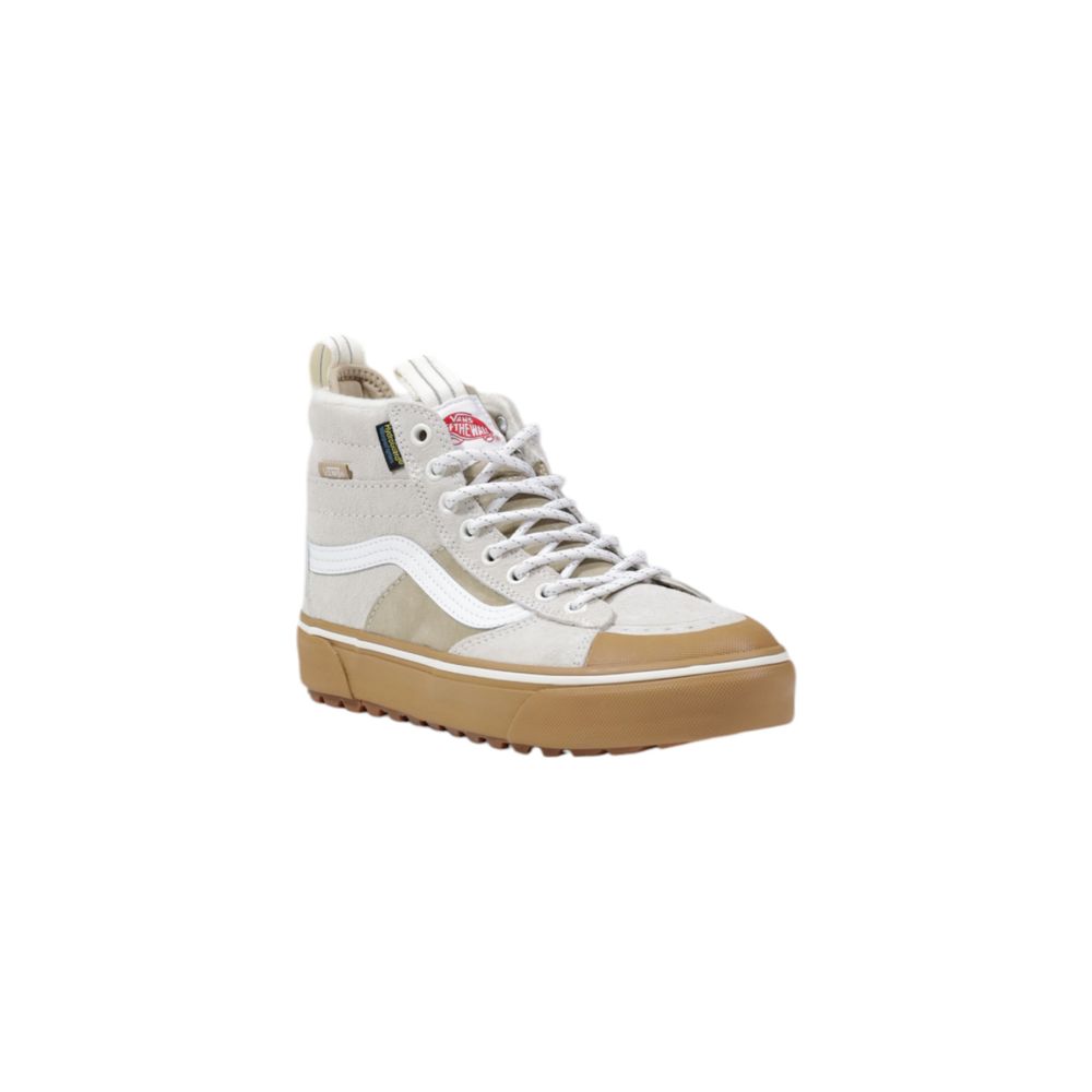 Vans Beige Leather High Top Sneakers - Zeiniez