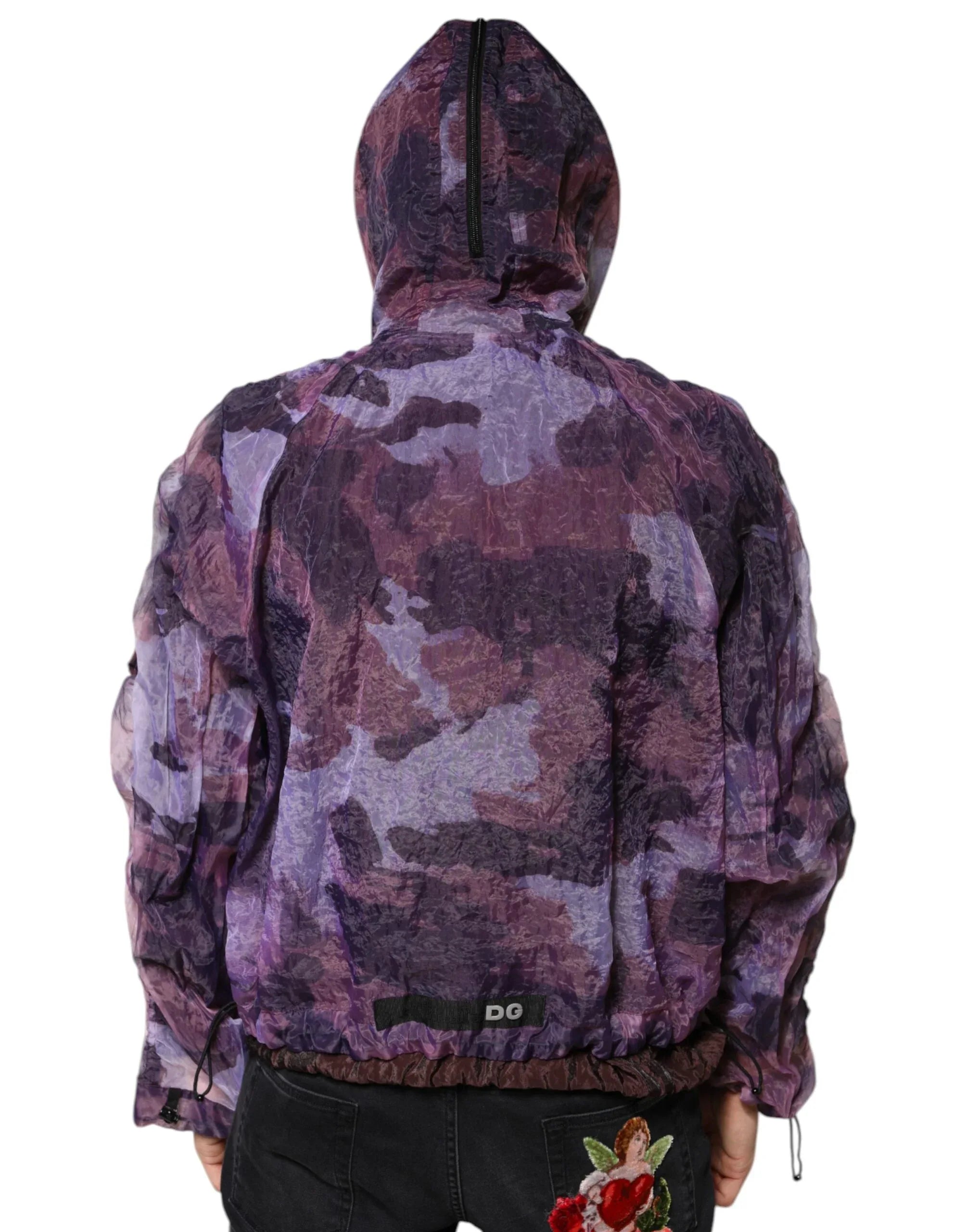 Dolce & Gabbana Purple Camouflage Hooded Men Blouson Jacket - Zeiniez