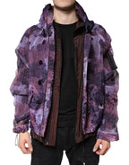 Dolce & Gabbana Purple Camouflage Hooded Men Blouson Jacket - Zeiniez
