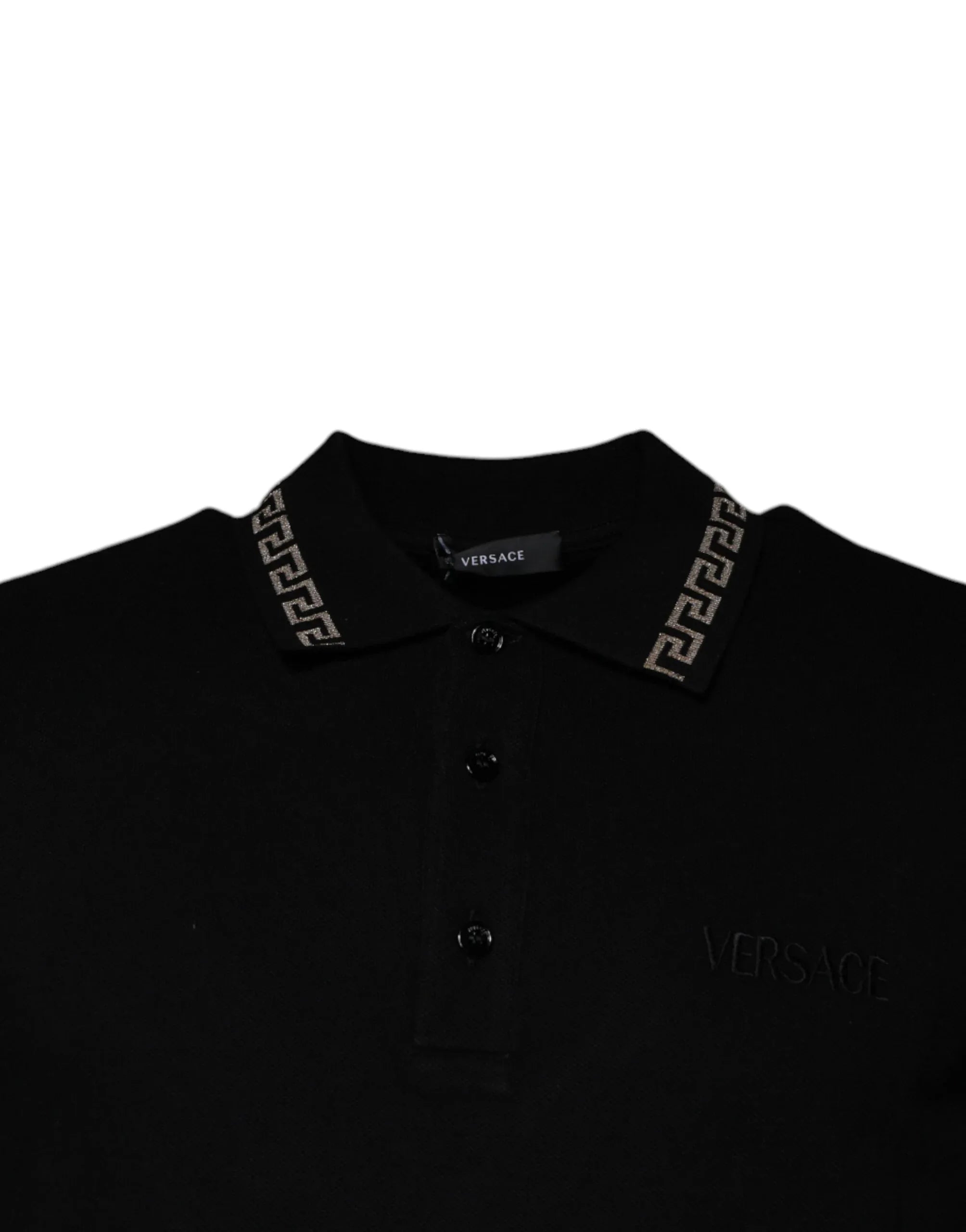 Versace Black Viscose Collared Polo Short Sleeves T-shirt - Zeiniez