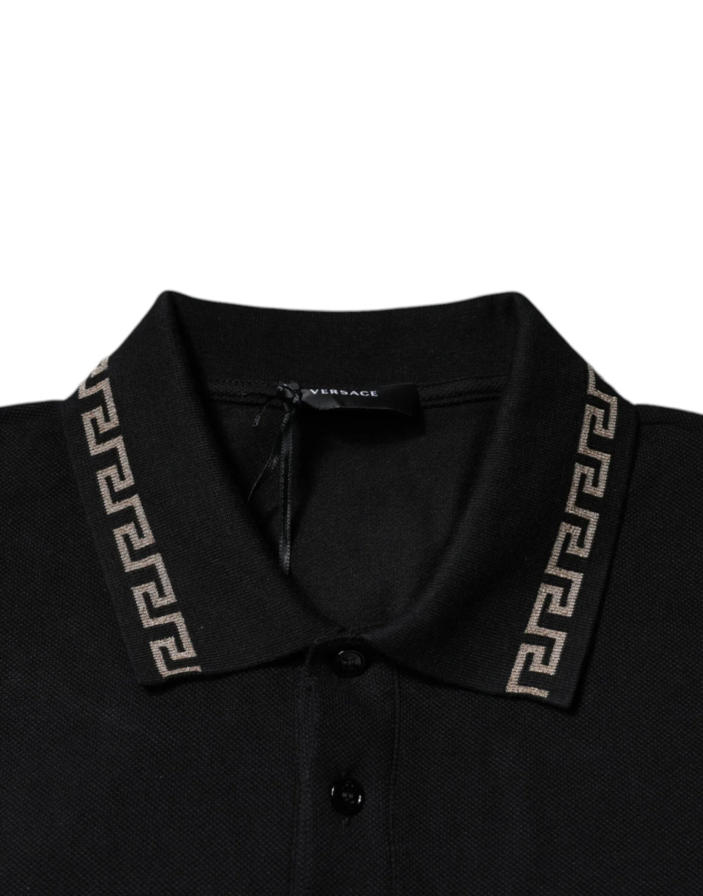 Versace Black Viscose Collared Polo Short Sleeves T-shirt - Zeiniez