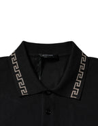 Versace Black Viscose Collared Polo Short Sleeves T-shirt - Zeiniez