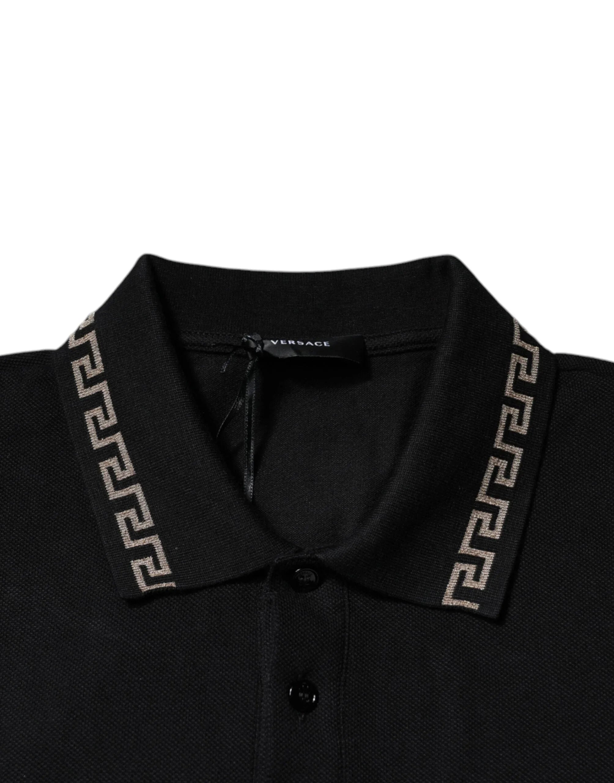 Versace Black Viscose Collared Polo Short Sleeves T-shirt - Zeiniez