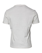 Versace White Medusa Print Cotton Crew Neck T-shirt - Zeiniez