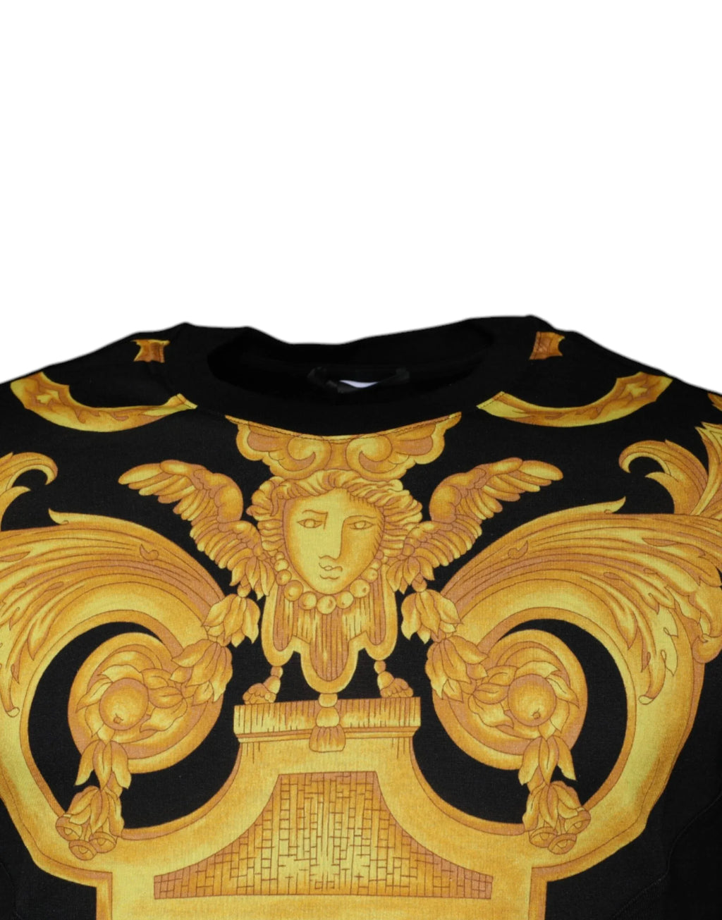 Versace Black Medusa Print Cotton Crew Neck T-shirt - Zeiniez