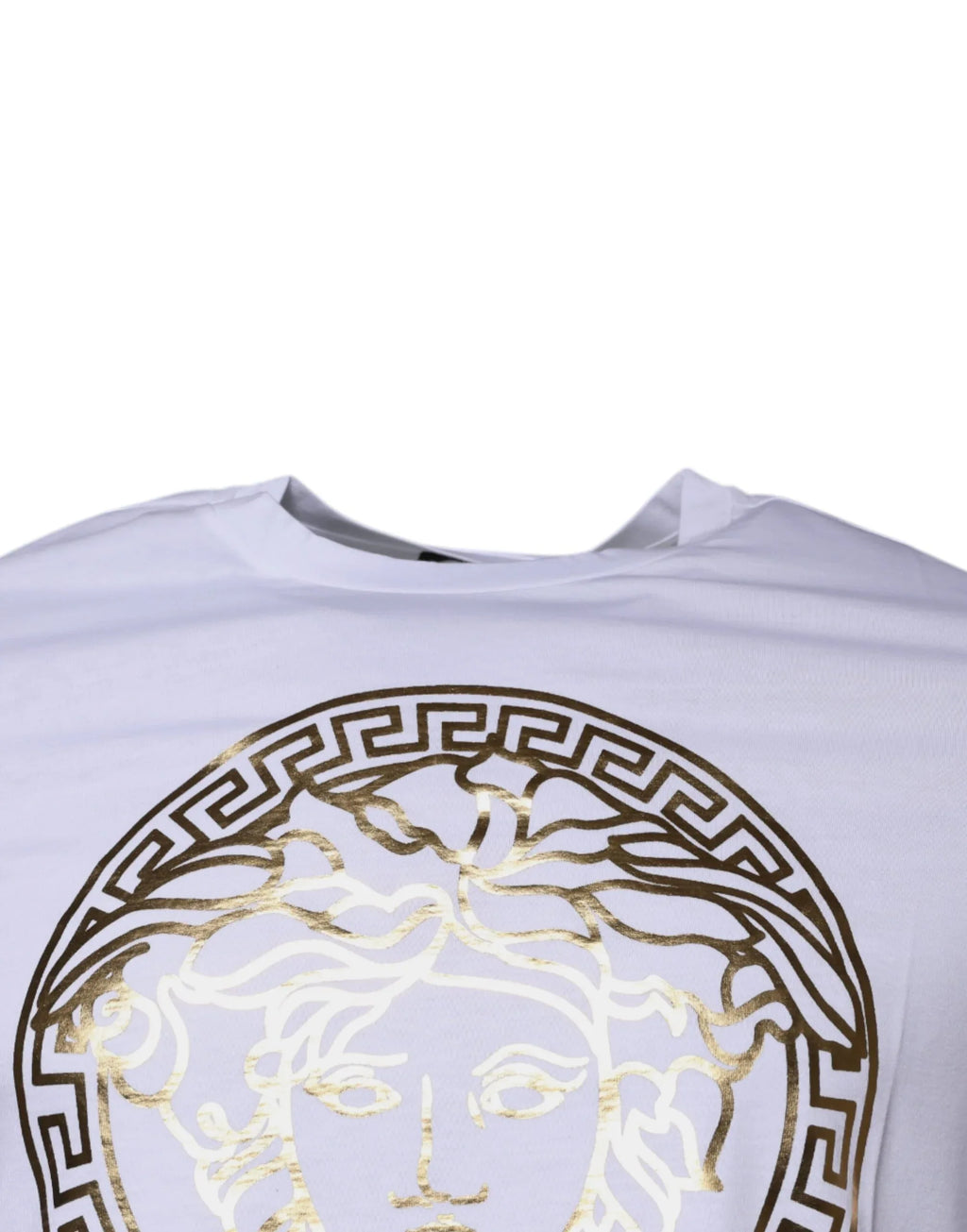 Versace White Medusa Print Cotton Crew Neck T-shirt - Zeiniez