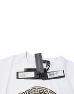 Versace White Medusa Print Cotton Crew Neck T-shirt - Zeiniez