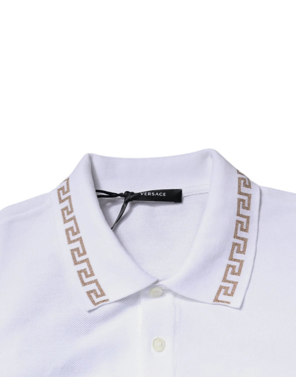 Versace White Viscose Collared Men Polo Short Sleeves T-shirt - Zeiniez