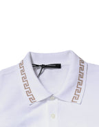 Versace White Viscose Collared Men Polo Short Sleeves T-shirt - Zeiniez