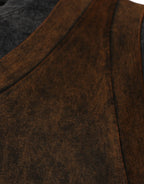 Dolce & Gabbana Brown Cotton Round Neck Sleeveless T-shirt - Zeiniez