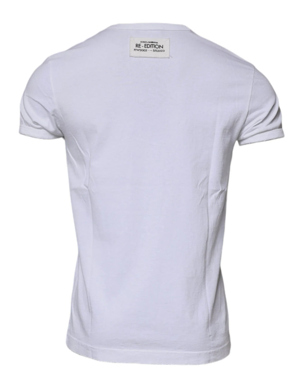 Dolce & Gabbana White Stripes Crew Neck Short Sleeves T-shirt - Zeiniez