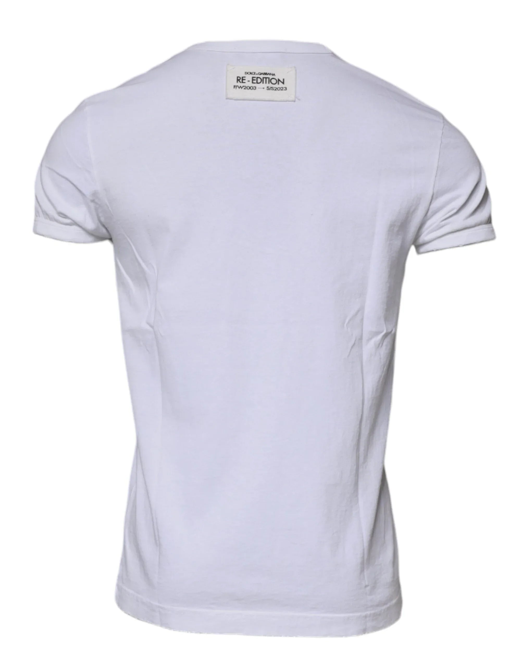 Dolce & Gabbana White Stripes Crew Neck Short Sleeves T-shirt - Zeiniez