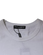 Dolce & Gabbana White Stripes Crew Neck Short Sleeves T-shirt - Zeiniez