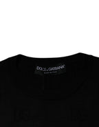 Dolce & Gabbana Black Silk Round Neck Sleeveless T-shirt - Zeiniez