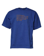 Dolce & Gabbana Blue Graphic Print Cotton Crew Neck T-shirt - Zeiniez