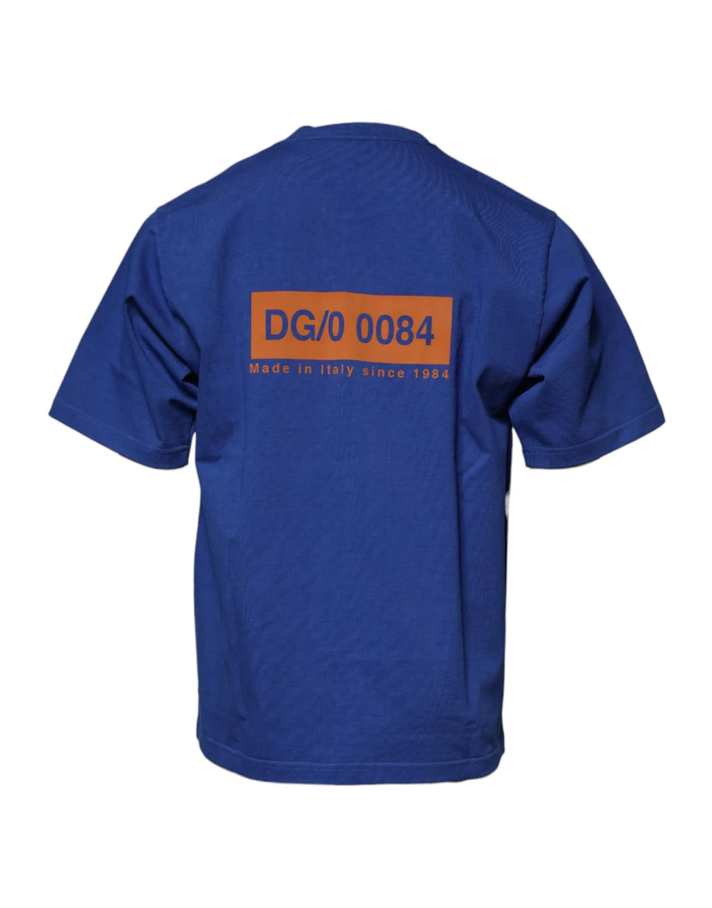 Dolce & Gabbana Blue Graphic Print Cotton Crew Neck T-shirt - Zeiniez