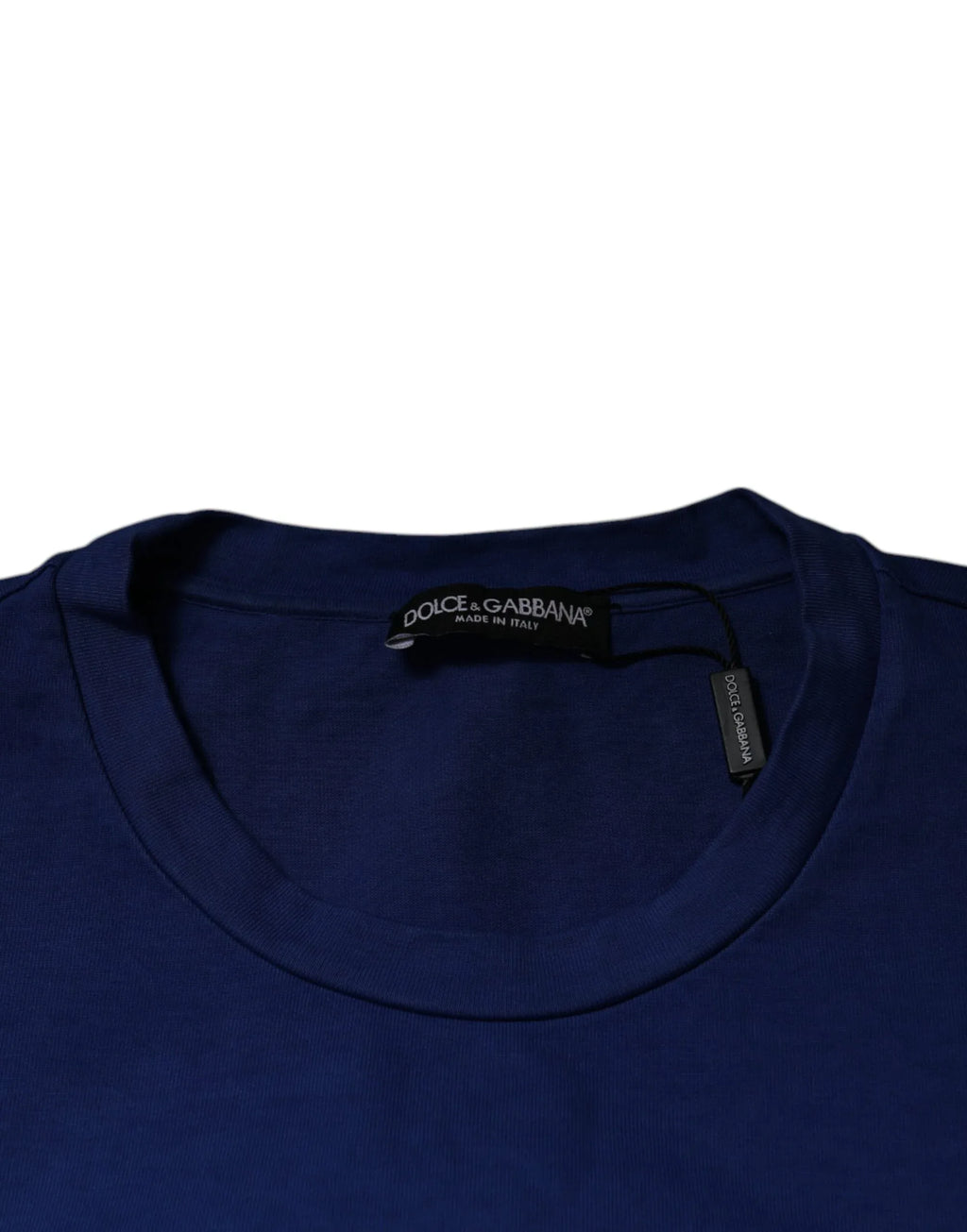 Dolce & Gabbana Blue Graphic Print Cotton Crew Neck T-shirt - Zeiniez