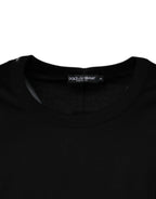 Dolce & Gabbana Black Cotton Round Neck Sleeveless T-shirt - Zeiniez