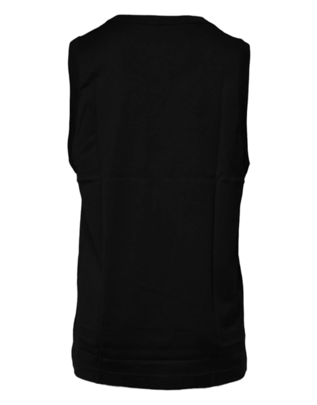 Dolce & Gabbana Black Cotton Round Neck Sleeveless T-shirt - Zeiniez