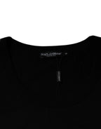 Dolce & Gabbana Black Cotton Round Neck Sleeveless T-shirt - Zeiniez