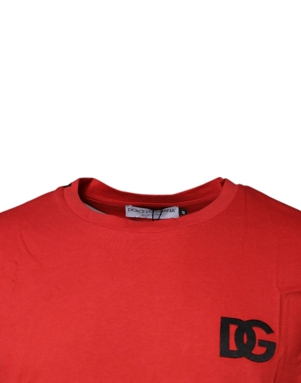 Dolce & Gabbana Red DG Logo Cotton Crew Neck T-shirt - Zeiniez