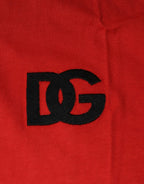 Dolce & Gabbana Red DG Logo Cotton Crew Neck T-shirt - Zeiniez