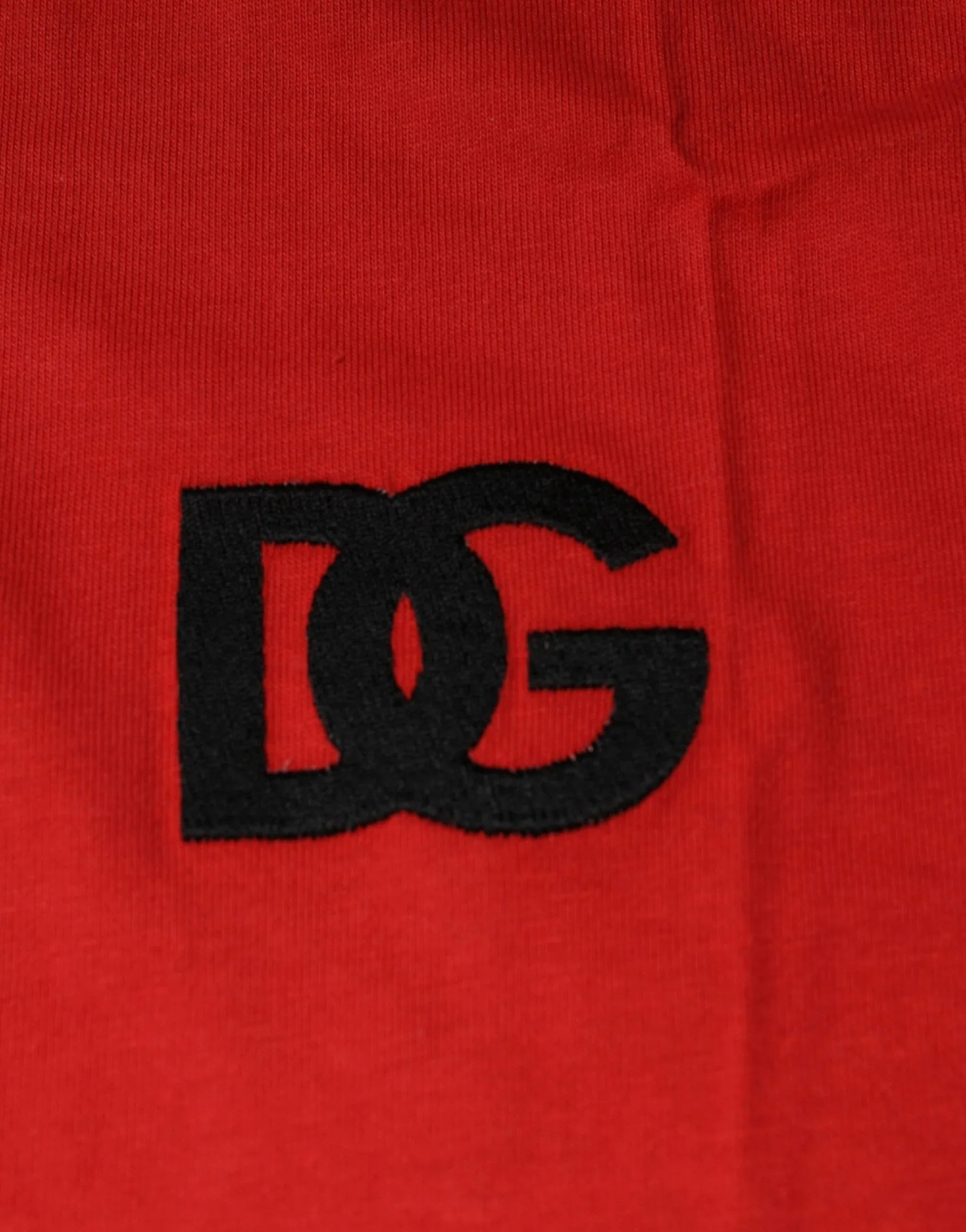 Dolce & Gabbana Red DG Logo Cotton Crew Neck T-shirt - Zeiniez