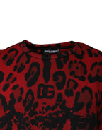 Dolce & Gabbana Red Leopard Print Cotton Sleeveless T-shirt - Zeiniez