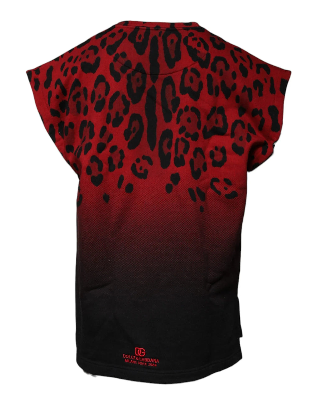 Dolce & Gabbana Red Leopard Print Cotton Sleeveless T-shirt - Zeiniez