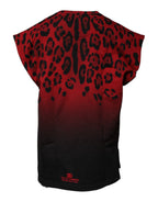 Dolce & Gabbana Red Leopard Print Cotton Sleeveless T-shirt - Zeiniez