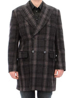 Dolce & Gabbana Gray Double Breasted Coat Jacket Dolce & Gabbana